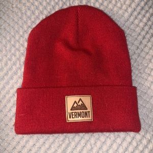 red Vermont beanie